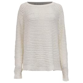 Theory Open Knit Pullover aus weißer Baumwolle
