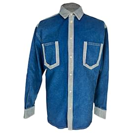 Camisa vaquera bicolor Marni de algodón azul