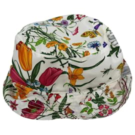 Gucci Bucket Hat aus bedrucktem Twill aus Baumwolle mit Blumenprint
