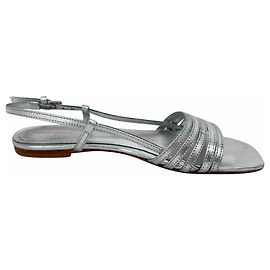 Sandali bassi Millie Lattice in pelle argento Reformation