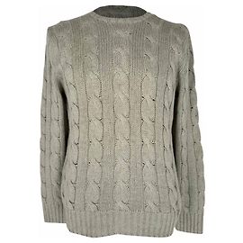 Maglione a treccia Polo Ralph Lauren in seta grigia