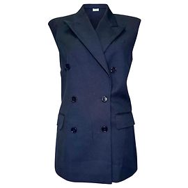 Gilet doppiopetto Dries Van Noten in cotone blu navy