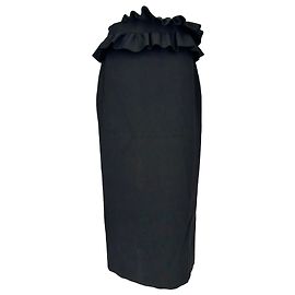 Falda lápiz con volantes Alexander McQueen en viscosa negra