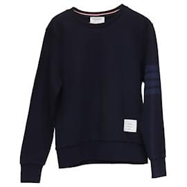 Sudadera Thom Browne de 4 rayas en algodón azul marino