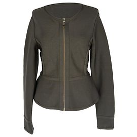 Blazer peplum con zip in rayon nero di Herve Leger