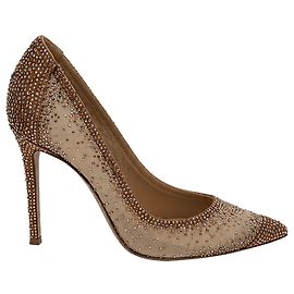 Gianvito Rossi Rania 105mm Strass-Pumps in Beige, Polyester