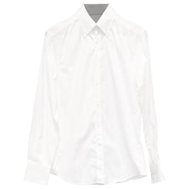 Camicia a maniche lunghe Brunello Cucinelli in cotone bianco