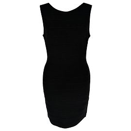 Mini abito bandage Herve Leger in rayon nero