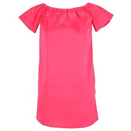 Maje Off-Shoulder Mini Kleid aus rosa Polyester