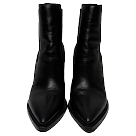 Bottines Theo en cuir noir Saint Laurent - Yves Saint Laurent