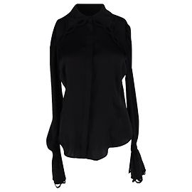 Blusa Paco Rabanne de mangas anchas en poliéster negro