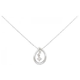 Autre Marque 10K Weißgold-Diamant-Halskette