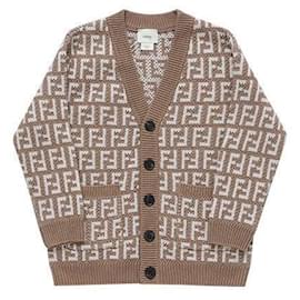 Fendi Cardigan AOBG FF Jacquard Wool Kids Cardigan AOBG