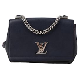 Louis Vuitton Borsa Tote in pelle a tracolla blu navy