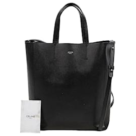 Kleiner vertikaler Leder-Cabas und Schultertasche Schwarz - Céline