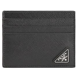 Prada Porta-cartões Saffiano com Logotipo Triangle