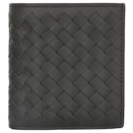 Bottega Veneta Portafoglio Intrecciato Grigio Scuro