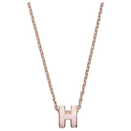 Pendentif Mini Pop Or Rose Collier pour Femme Rose Dragée - Hermès
