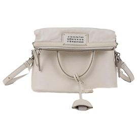 Maison Martin Margiela Mini borsa tote in pelle da donna Avorio