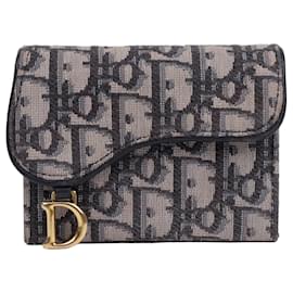 Saddle Accordion Kartenetui aus Jacquard Oblique Blau - Dior