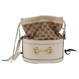 Borsa a secchiello Horsebit Bianca - Gucci