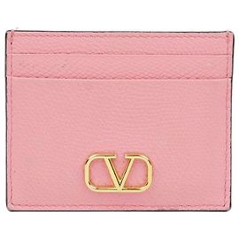 Valentino Signature Logo Kartenetui Rosa