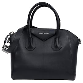 Kleiner Antigona Beutel aus genarbtem Leder Schwarz - Givenchy