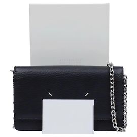 Maison Martin Margiela Portafoglio con catena e cuciture Nero