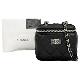 Chanel Beauty case Classic Caviar Mirror Black Gold