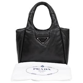 Weicher gepolsterter Napa-Leder-Tote-Bag Schwarz - Prada