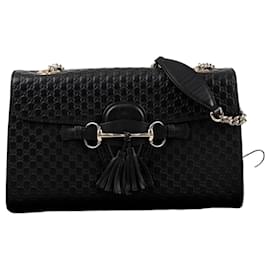 Gucci Borsa a tracolla Emily in pelle Microshima Nero