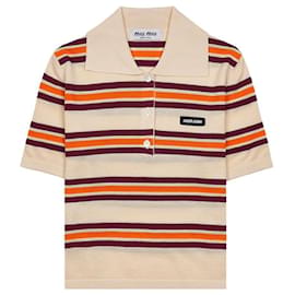 Polo in maglia di seta e cotone - Miu Miu