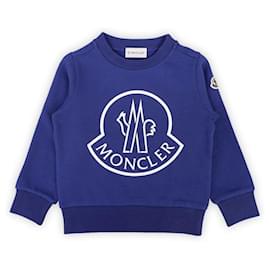 Moncler Kids Logo Print Sweatshirt (Blau)