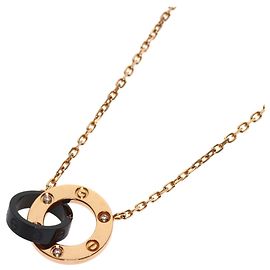 Collana Cartier Love Circle 3P Diamanti in Oro Rosa 18K