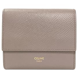 Celine Trifold Wallet aus gräulichem Kalbsleder - Céline