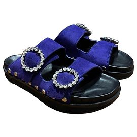 Isabel Marant Sandali slide scamosciati viola