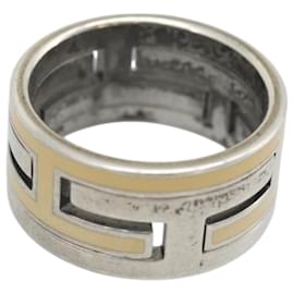 HERMES Move Ash Ring Ag925 Silver Beige Auth 192856M - Hermès