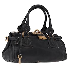 Chloé Borsa Chloe Paddington in pelle nera e oro Auth SW2641M