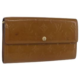 LOUIS VUITTON Vernis Portefeiulle Sarah Long Wallet Moldore M90290 Auth BA14416