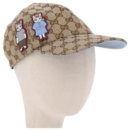 GUCCI GG Canvas Yuko Higuchi Baseball Cap Beige Light Blue Auth SW2658SM - Gucci