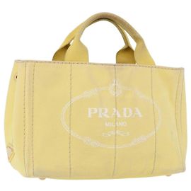 Borsa PRADA Kanapa PM in tela Yellow Gold Auth ka5214
