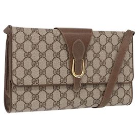 Borsa a tracolla GUCCI GG Supreme PVC Beige Oro 904 02 050 Auth ep15108