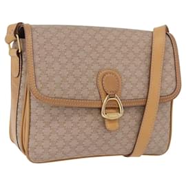 Sac à bandoulière CELINE Macadam Canvas Beige Or Auth 191901 - Céline
