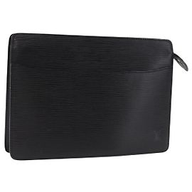 LOUIS VUITTON Epi Pochette Homme Clutch Bag Schwarz M52522 LV Auth mr2787