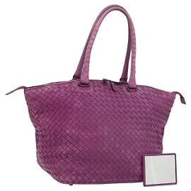 Borsa Tote BOTTEGA VENETA INTRECCIATO in pelle viola Auth fm5403