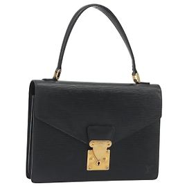 LOUIS VUITTON Epi Concorde Handtasche Schwarz M52132 LV Auth bs36212