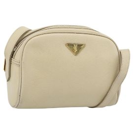 Borsa a Spalla SAINT LAURENT in Pelle Avorio Oro Auth 192290