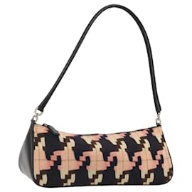 Borsa a Spalla PRADA in Tessuti in Maglia Rosa Argento Auth 191277V