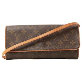 Bolso bandolera Louis Vuitton Pochette Twin GM en lona Monogram marrón M51852