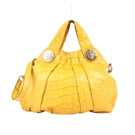Pelli esotiche Gucci - Borsa a 2 vie Alligator Hysteria in Giallo